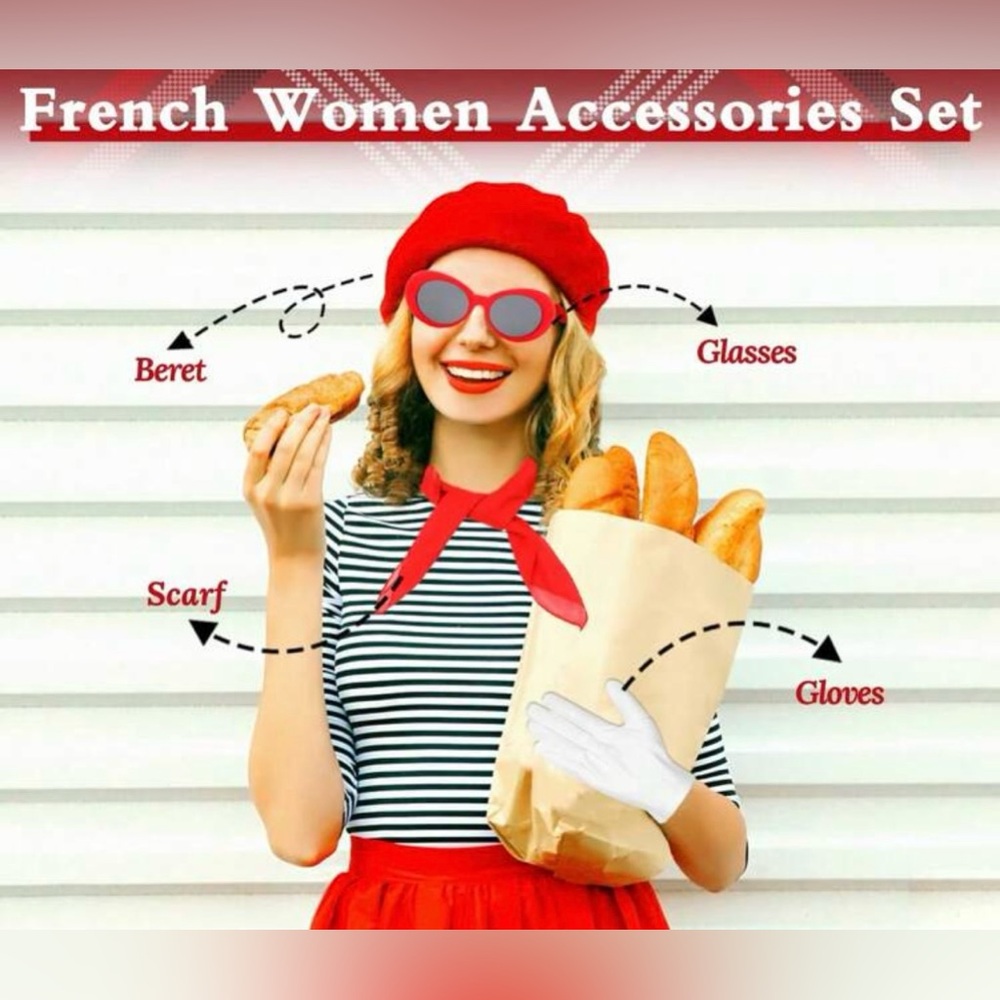 Costume 4 piece French woman fancy accessories New
